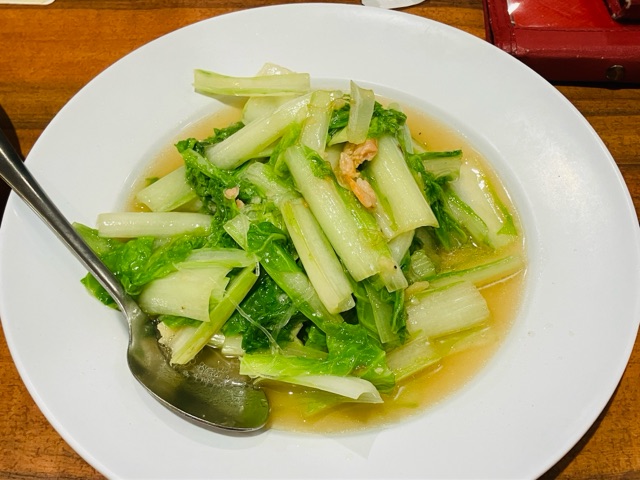 山東菜と春雨のにんにく炒め